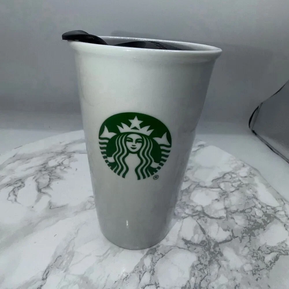 STARBUCKS Ceramic 10 oz Grande Size Travel Mug